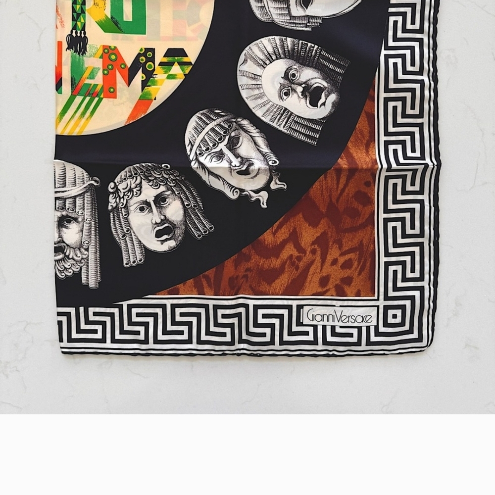 Versace Scarf with Greek Key Design